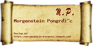 Morgenstein Pongrác névjegykártya